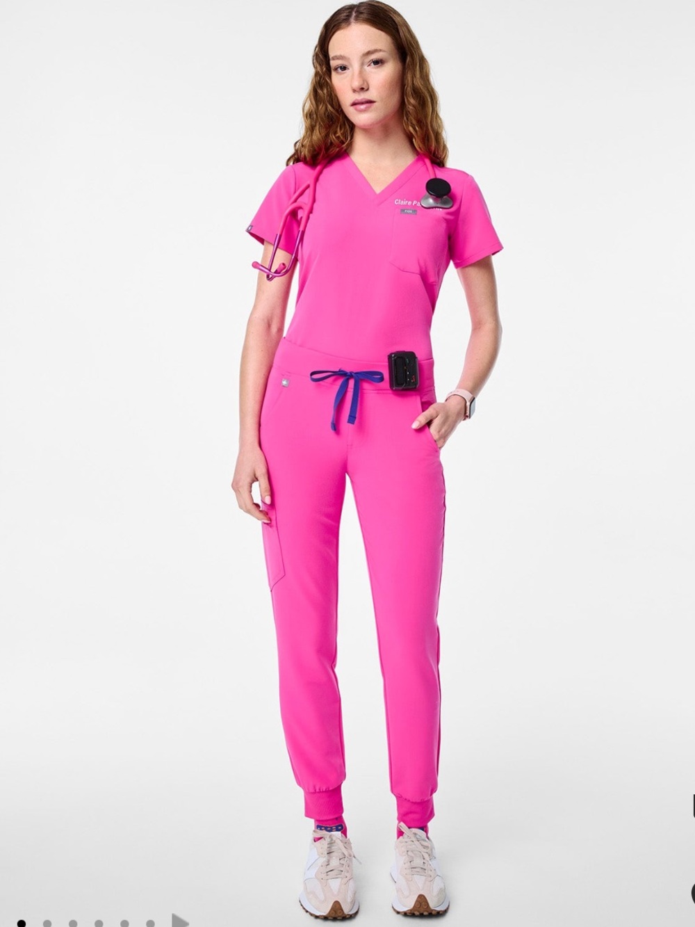 Figs electric orchid Jogger Scrub Set